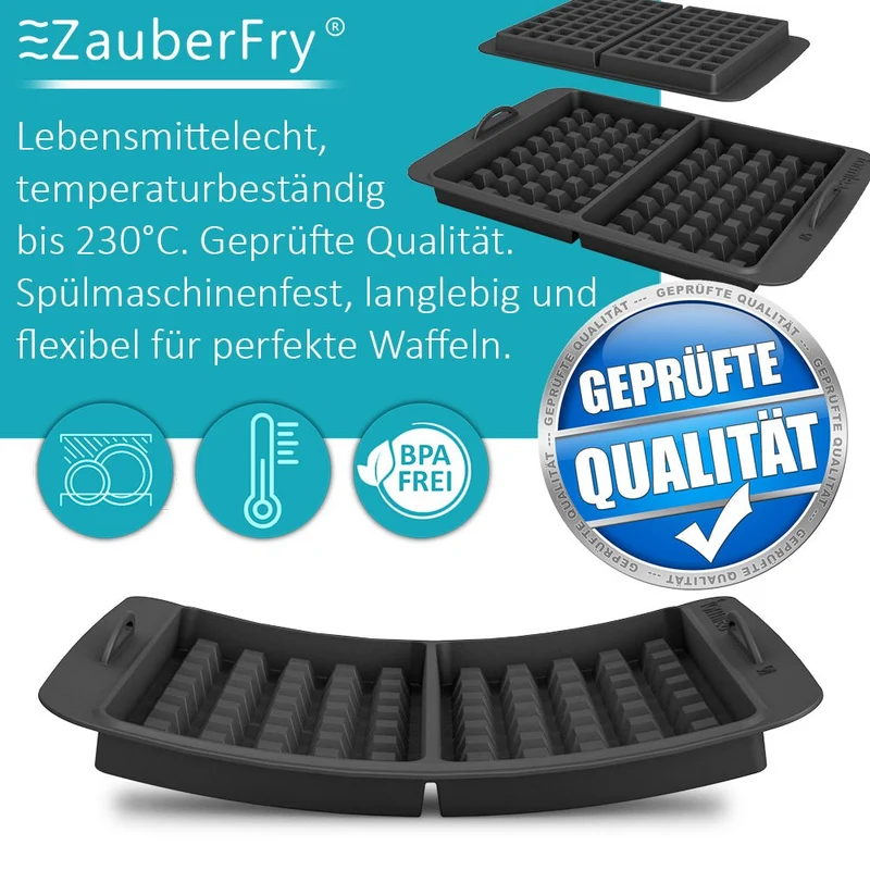 ZauberFry | Waffeleinsatz kompatibel mit Tefal OptiGrill Standardmodellen, 4in1, 2in1, Elite, Plus+