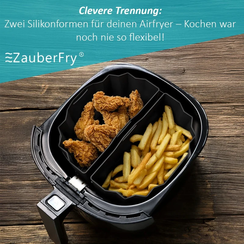 ZauberFry | DUAL Silikonform für AirFryer kompatibel mit Philips, Cosori und mehr