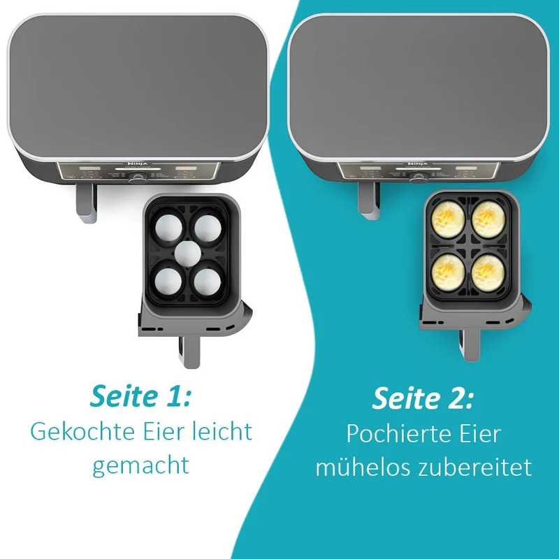 ZauberFry | 2-in-1 Pochiereinsatz und Eierkocher für Ninja AF400EU, AF451EU, AF500DE und SL400EU