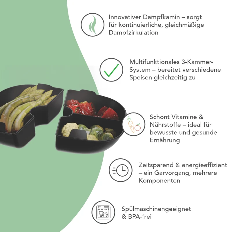 FlexiSteam® Split | Silikon-Auflaufformen Set passend für den Varoma | Thermomix TM7