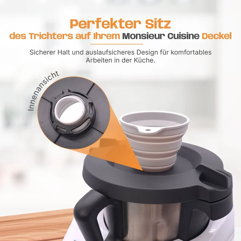 Silikon-Trichter für Monsieur Cuisine Smart, Connect, Trend & Compact