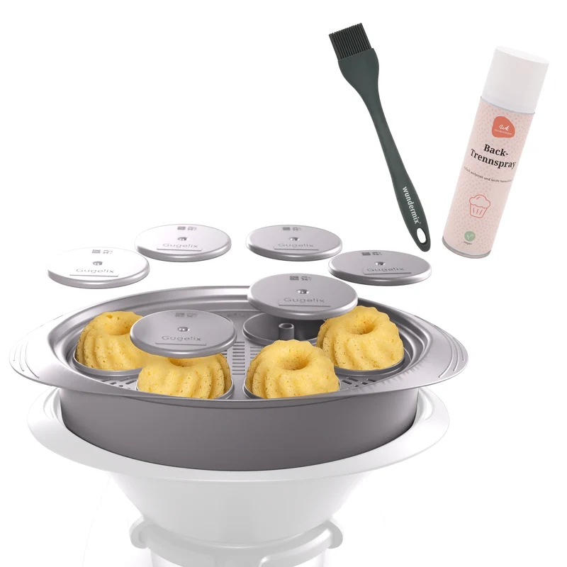 Gugelix® | Mini-Gugelhupfform für Varoma + Backtrennspray + Silikonpinsel
