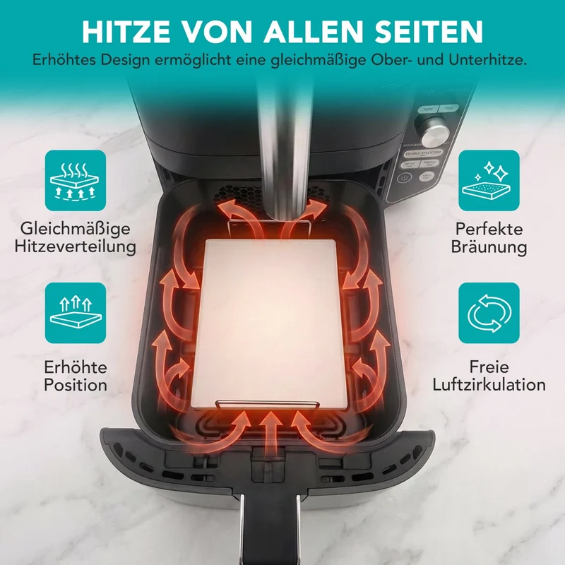 WunderFry® | Airfryer-Pizzastein mit Edelstahlrahmen