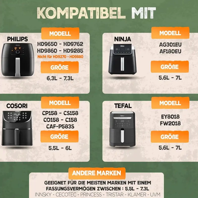 XXL Zubehör-Set Heißluftfritteuse 16-teilig