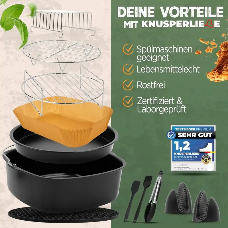 XXL Zubehör-Set Heißluftfritteuse 16-teilig