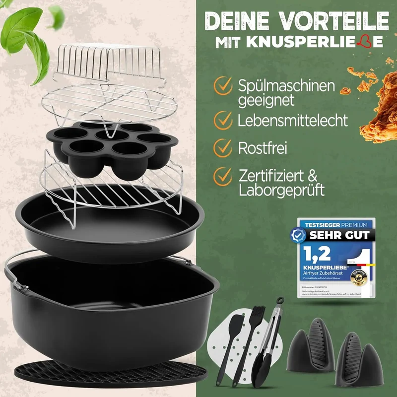 XXL Zubehör-Set Heißluftfritteuse 16-teilig