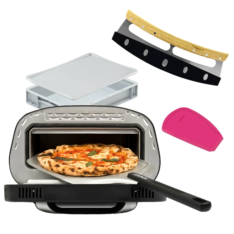 Pizza-Set Pizzaofen Pronto inkl. Teigballenbox, Wiegemesser, WunderCard