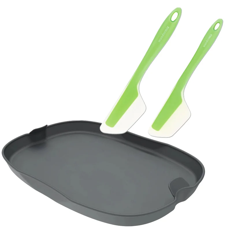 Flexi-Set für Monsieur Cuisine | Dampfgarform, FlexiSpatel Grün in klein + groß