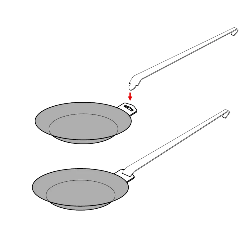 Flex-Pfanne Ø24cm H.4,2cm Schmiedeeisern mit Adapter für Flexgriff