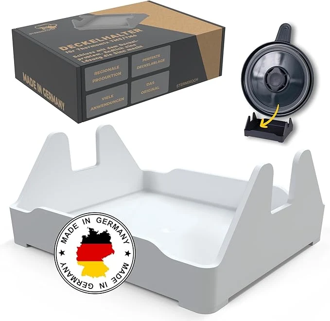 STERNEKOCH Deckelhalter mit Abtropfschale für Thermomix TM6, TM5 und Monsieur Cuisine Compact