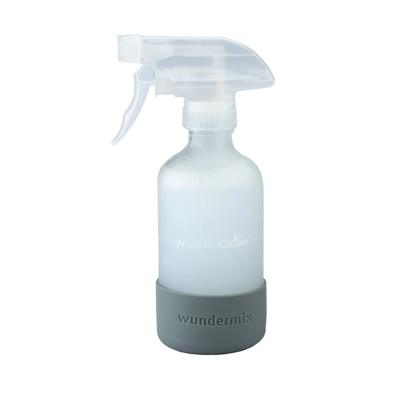 WunderClean Sprühflasche | 240 ml Glasflasche mit Silikon-Bruchschutz für WunderClean Reiniger