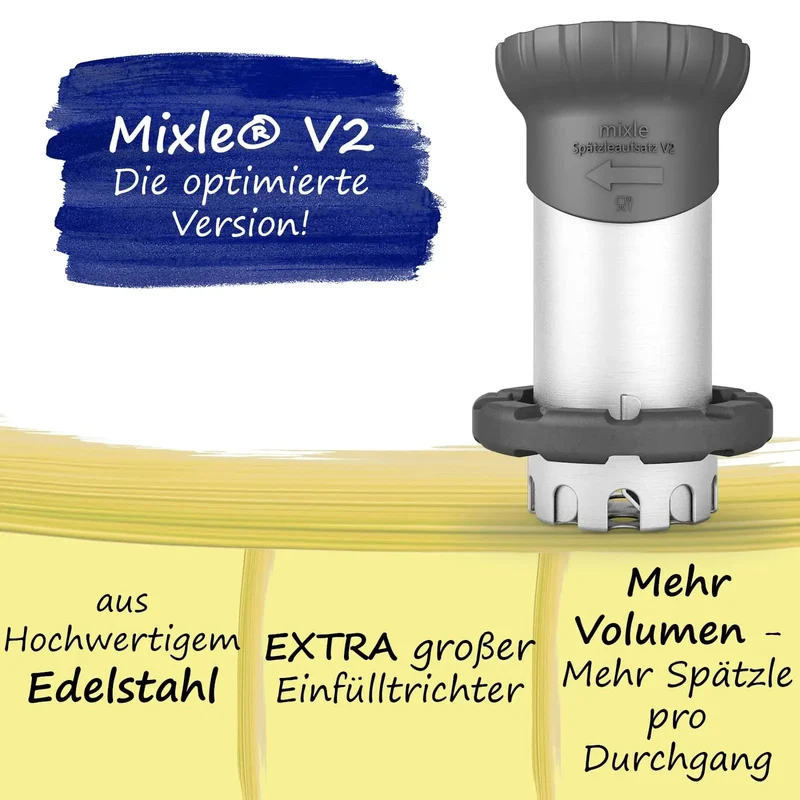 mixle® Spätzleaufsatz V2 aus Edelstahl für Thermomix TM6, TM5, TM31 und TM Friend