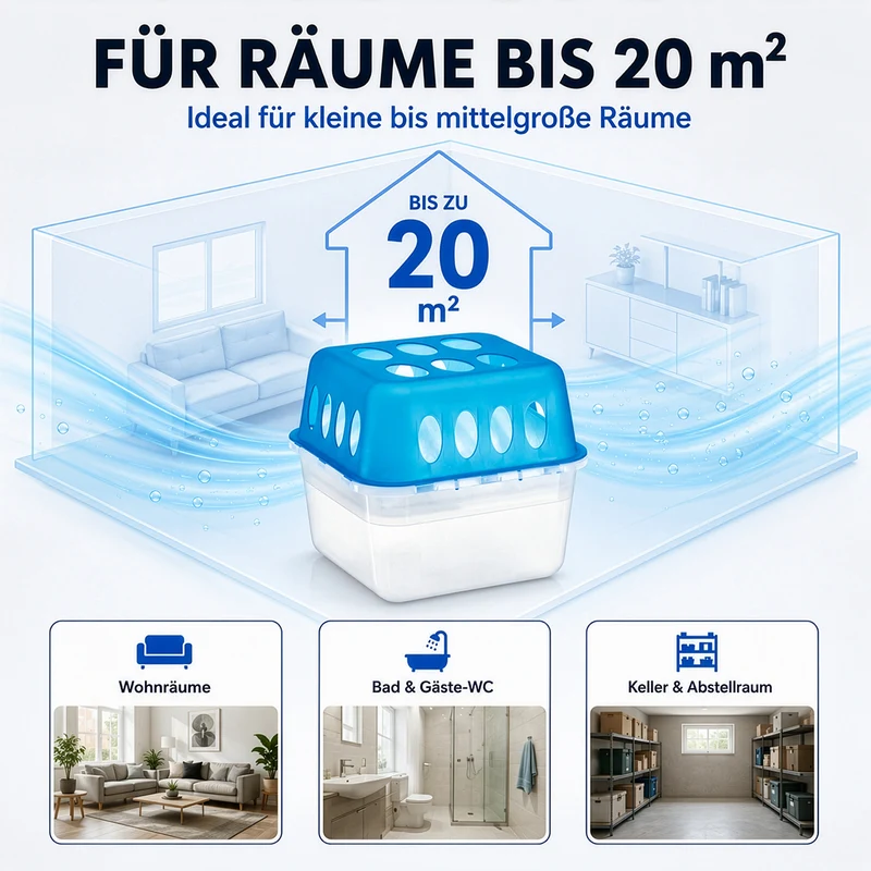 Luftentfeuchter-Set, 2 Behälter inkl. 4 Beutel