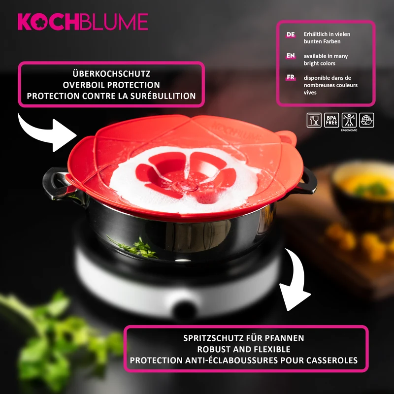 Kochblume S rot Überkochschutz