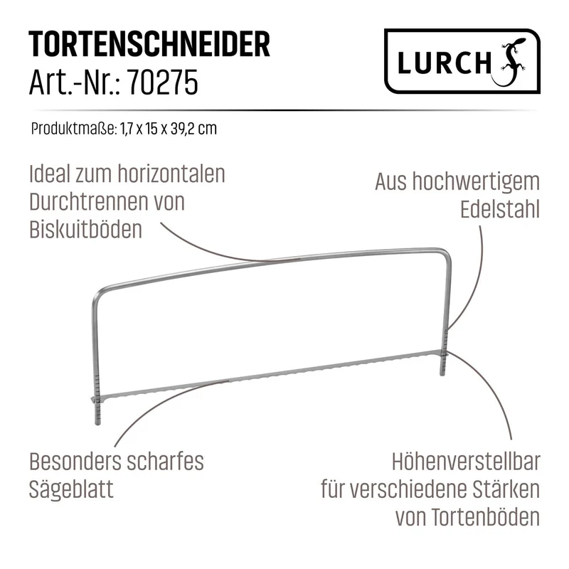 Tortenbodenschneider 40cm Edelstahl