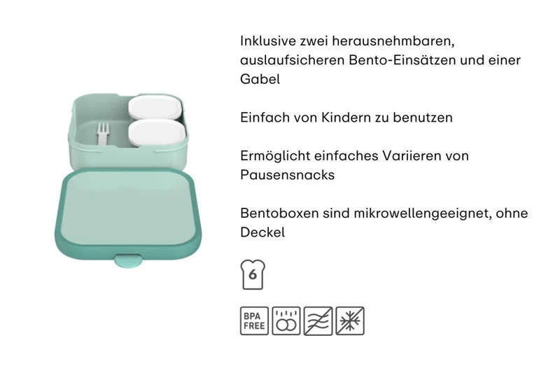 Brotdose Little Farm groß mit Bento-Einsatz und Gabel Campus