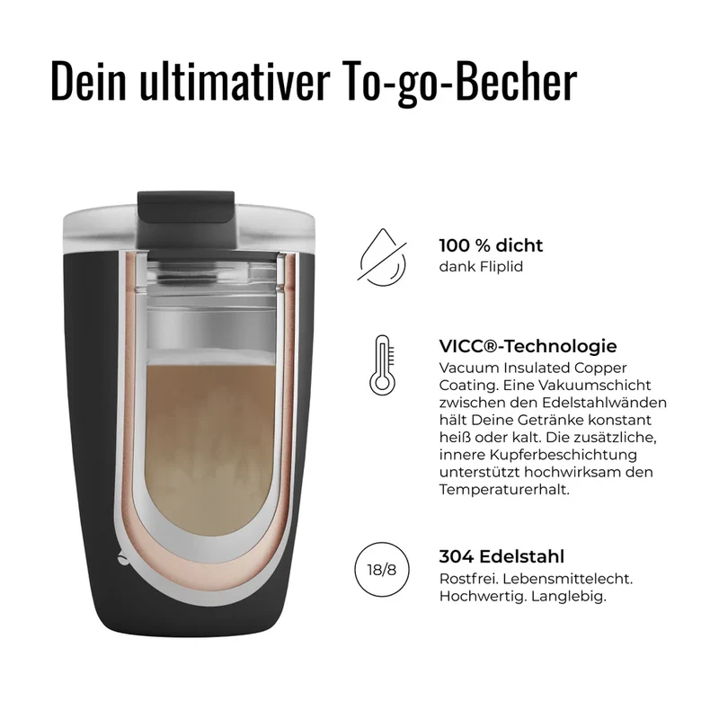 Kaffeebecher CUP 0,5l stone To-Go / Cup