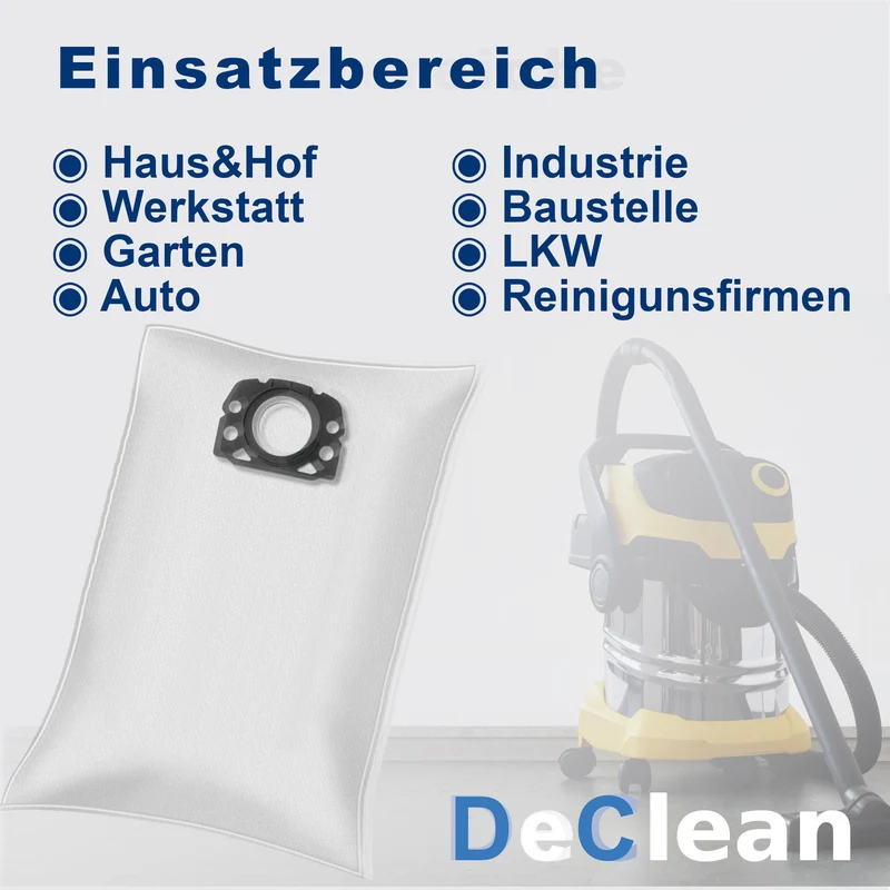 5 Staubsaugerbeutel kompatibel mit Kärcher Vliesfilterbeutel KFI 487, 2.863-006.0