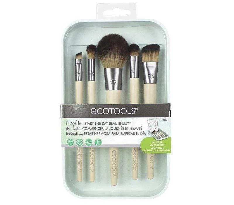 Ecotools – Set mit 5 Augen- und Teintpinseln (Set für einen schönen Start in den Tag) – 50 g