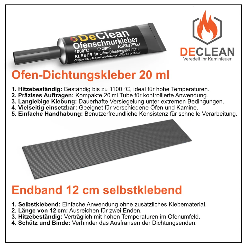 Dichtschnur Ofendichtung Kamindichtung f. Kamin Ofen Dichtung Schnur bis 4 Meter