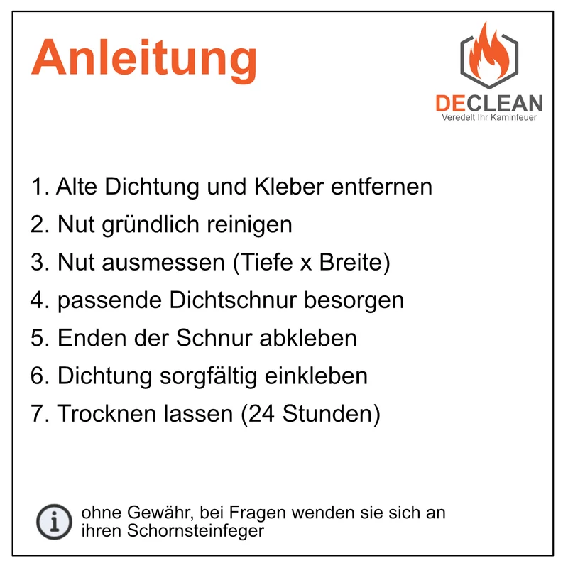 Dichtschnur Ofendichtung Kamindichtung f. Kamin Ofen Dichtung Schnur bis 4 Meter