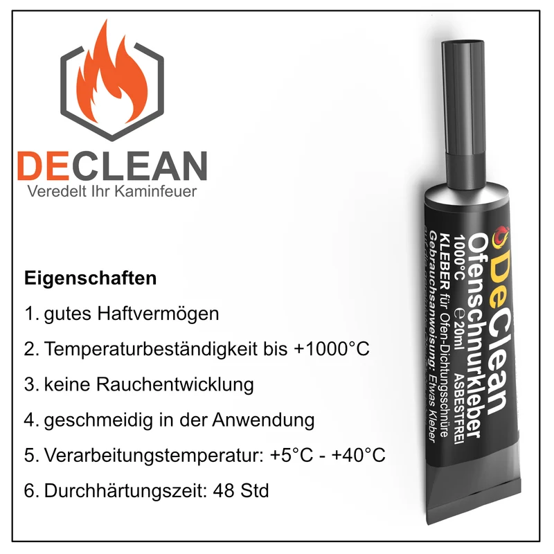 5 x Kleber f.Dichtschnur Dichtschnurkleber Ofenkleber Ofen Kaminkleber feuerfest