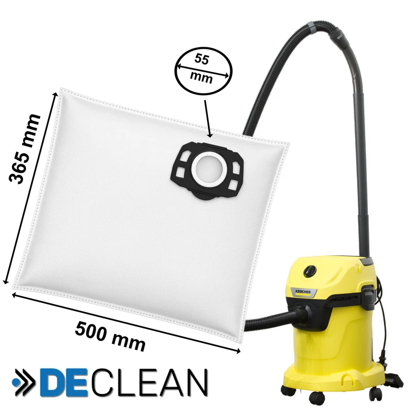DeClean Staubsaugerbeutel kompatibel mit Kärcher WD2, WD3, SE4001, SE4002, KWD1, KWD2, KWD3