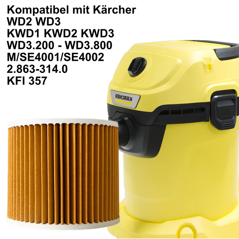 DeClean Staubsaugerbeutel kompatibel mit Kärcher WD2, WD3, SE4001, SE4002, KWD1, KWD2, KWD3