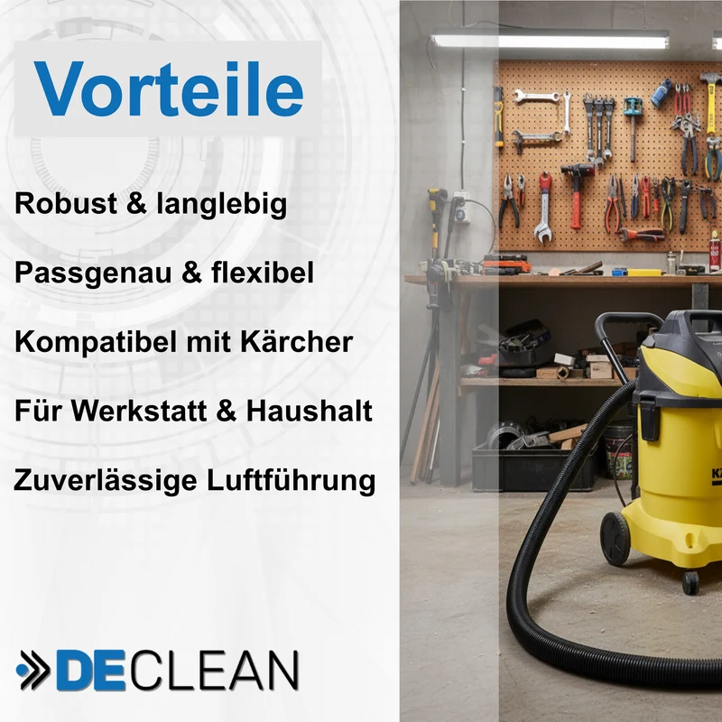 8 Staubsaugerschlauch 8 M kompatibel mit Kärcher SerieNT 45/1,48/1,55/1,65/2