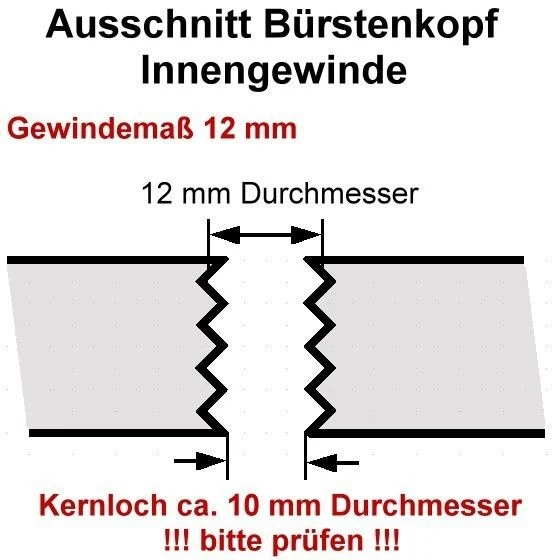 6 x Bürste 80mm 12 mm