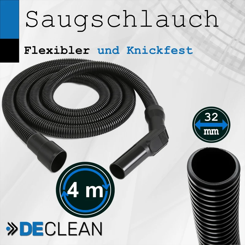 4 Meter Staubsaugerschlauch kompatibel mit Nilfisk Nass- Trockensauger, Industriesauger
