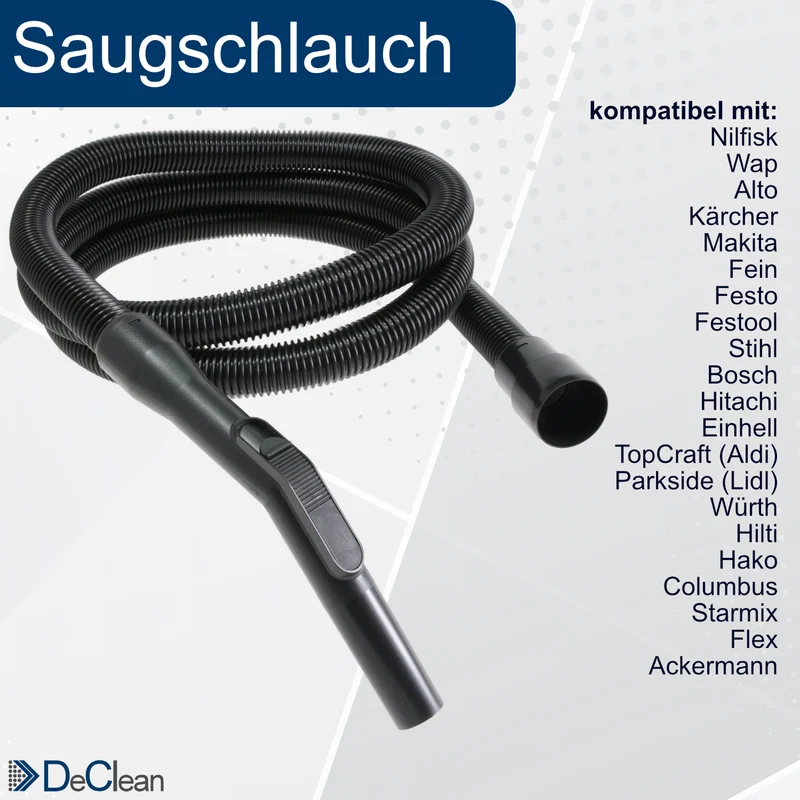 8 Meter Staubsaugerschlauch kompatibel mit Nilfisk Nass- Trockensauger, Industriesauger