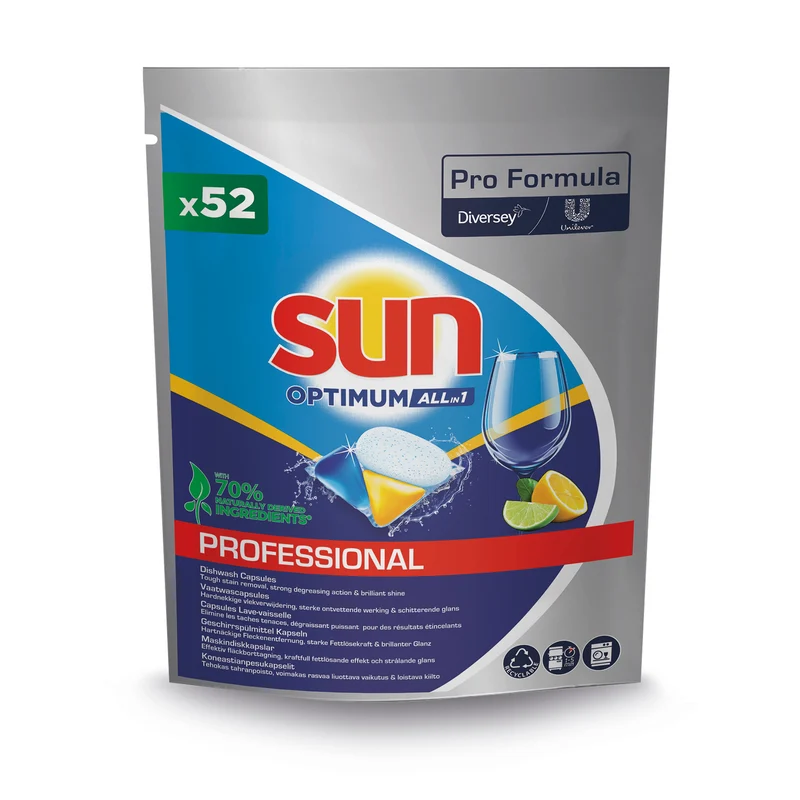 Sun Professional Optimum Allin1 Spülmaschinenkapseln mit Klarspüler, Salz ab 52 Stk.