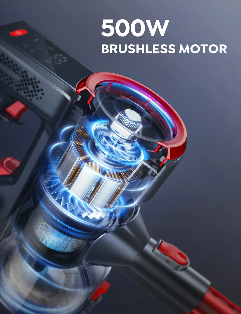 【Flash Sale】Buture JR700 Red Cordless Vacuum | 500W 45KPA