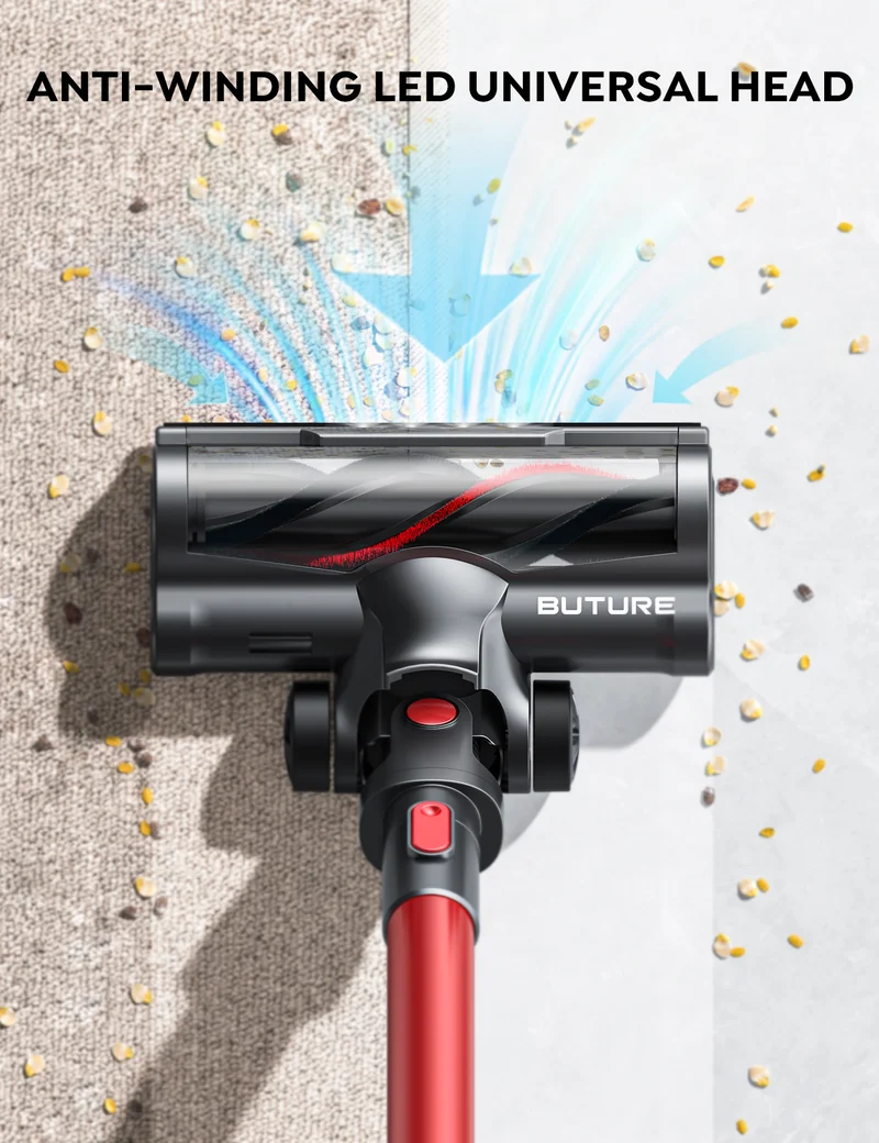【Flash Sale】Buture JR700 Red Cordless Vacuum | 500W 45KPA