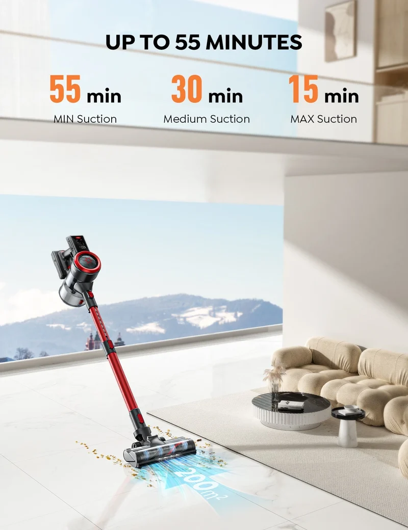 【Flash Sale】Buture JR700 Red Cordless Vacuum | 500W 45KPA