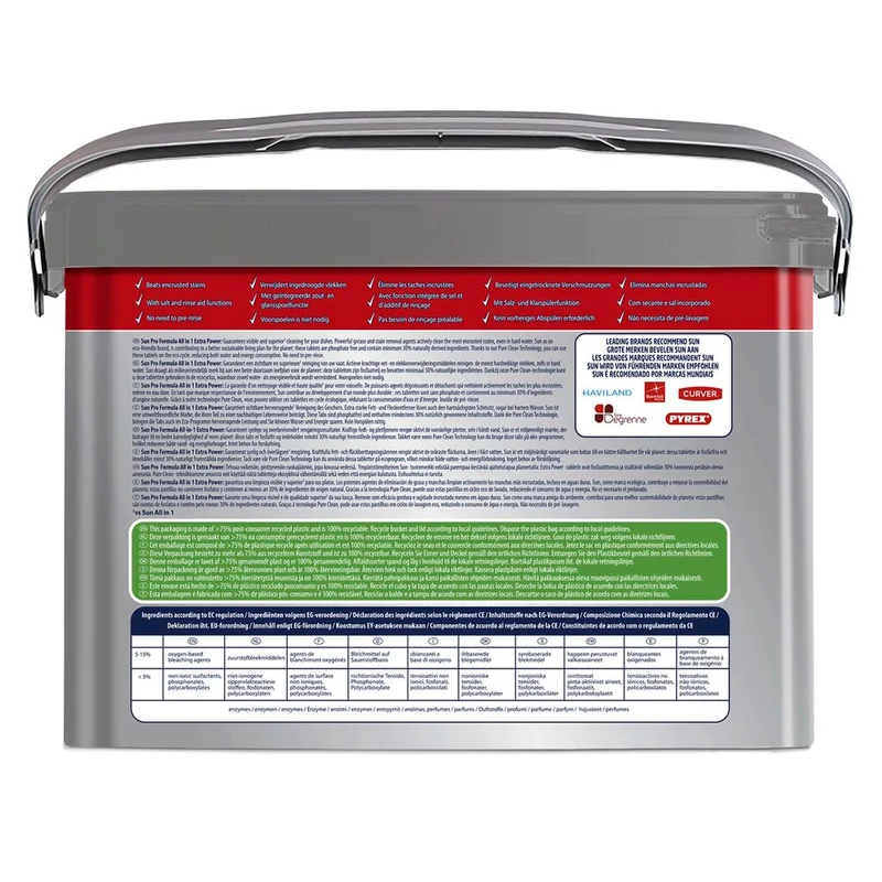 Sun Professional All in One Extra Power Tabs. Geschirrreiniger Tabs mit der besten Formel von Sun, geeignet für Haushaltsgeschirrspüler