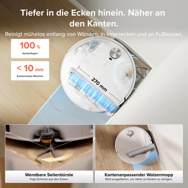 Roborock Qrevo Edge 2 Flow Walzenmopp-Saugroboter mit unter Druck stehendem, selbstreinigendem SpiraFlow 2.0-System