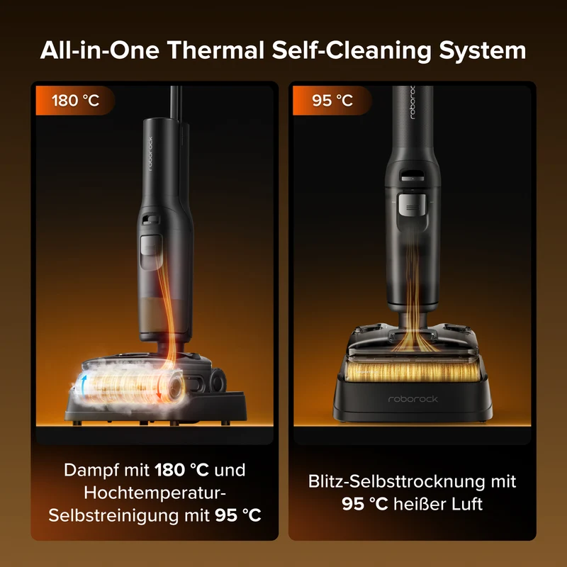 Roborock F25 Steam Nass Set - und Trockenstaubsauger mit Dampf- und Selbstreinigung mit hoher Temperatur