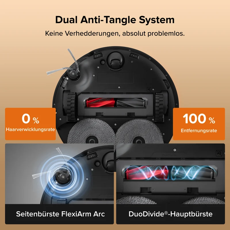 Roborock Qrevo Edge 2 - 25.000 Pa HyperForce-Saugkraft und Dual Anti-Tangle System