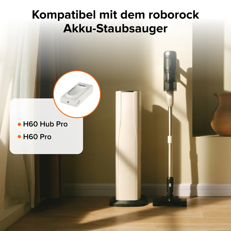Roborock 8-Zellen 2500mAh Lithium-Ionen-Akku für H60 Hub Pro/H60 Pro – Hohe Kapazität für Längere Laufzeit, Kompatibel mit kabellosen Handstaubsaugern