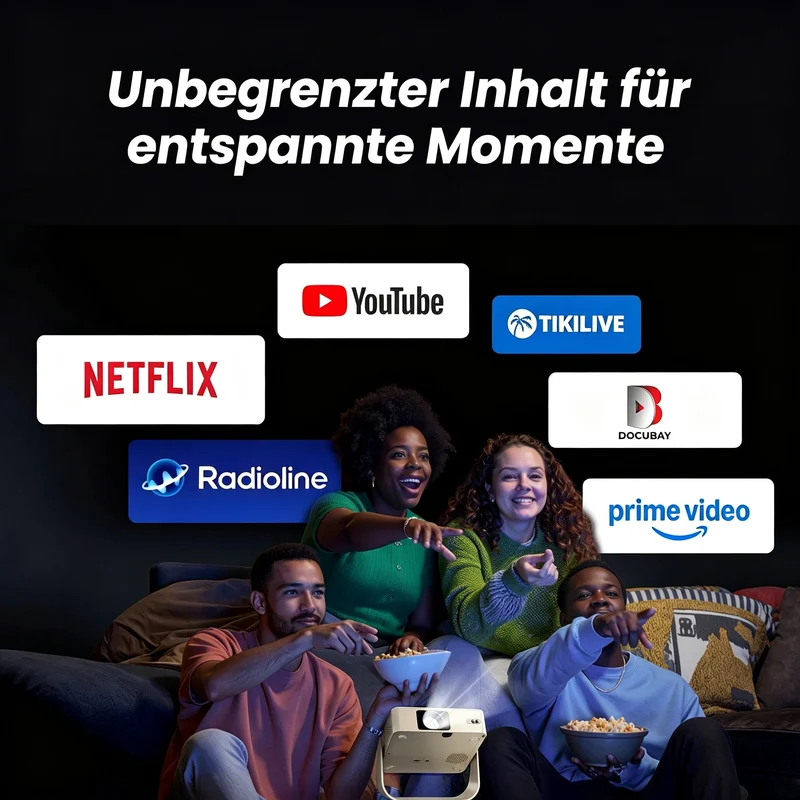 Yaber L1 Pro Tragbarer Projektor – Natives 1080P, 330° Drehung & 8W-Lautsprecher