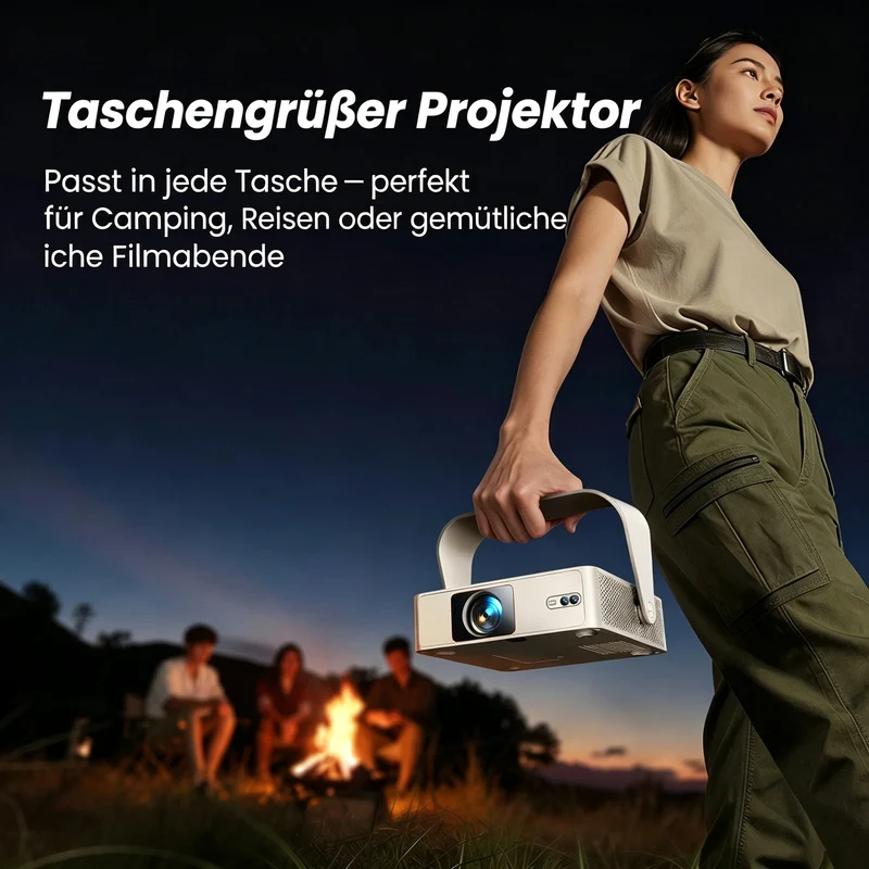 Yaber L1 Pro Tragbarer Projektor – Natives 1080P, 330° Drehung & 8W-Lautsprecher