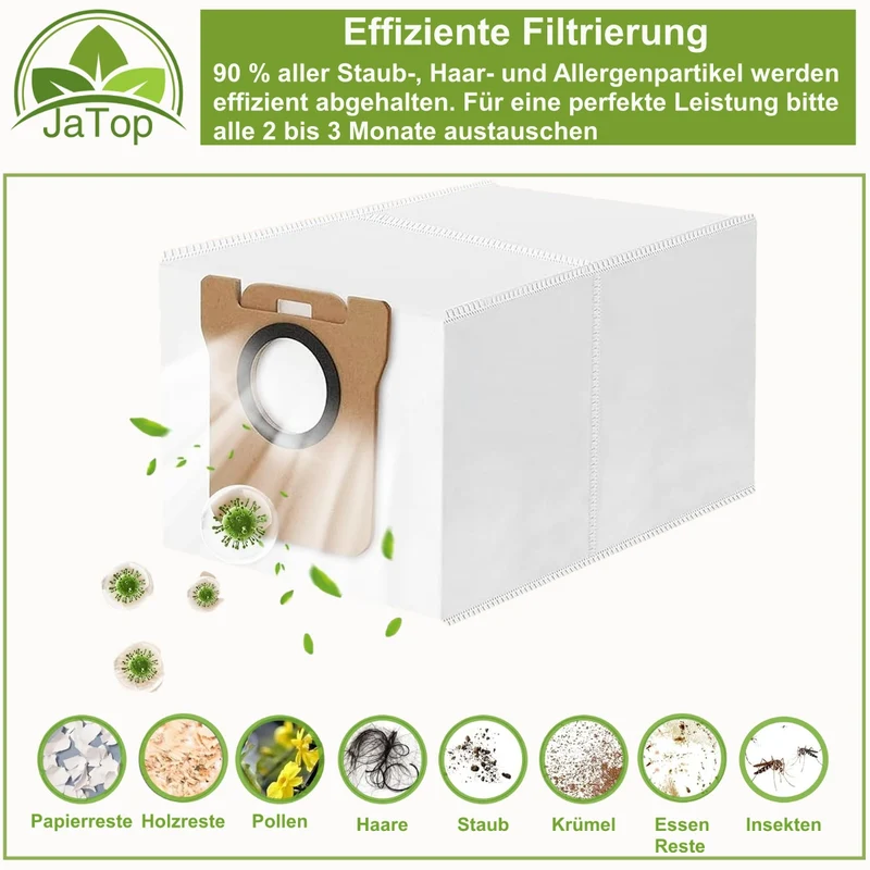 5 Staubsaugerbeutel geeignet für Xiaomi Saugroboter X10+X20+S10+Dreame L10s Ultra+L10 Ultra+ L20 Ultra+L20 Pro