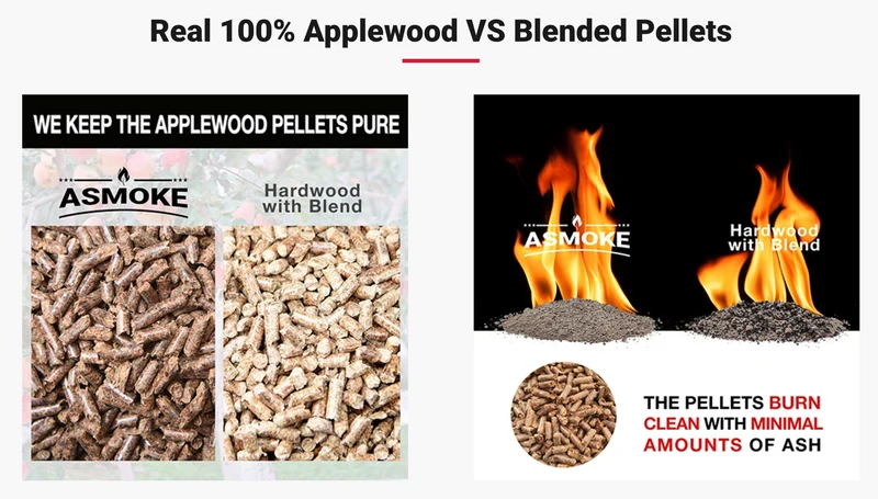 ASMOKE 100 % Apfelholzpellets – Natürliches Raucharoma für Grill & Smoker