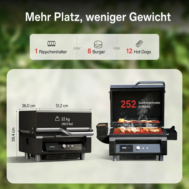 Neu: Asmoke Essential – Kompakter Holzpellet-Grill mit 5" Touchscreen, FlameTech & ASCA™ Smoker-Technologie