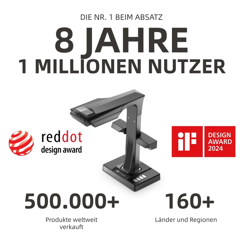 (Gratiszugabe bis zu 69 €) CZUR ET 16/18/24/25/26(Max) Scanner Dokumentescanner