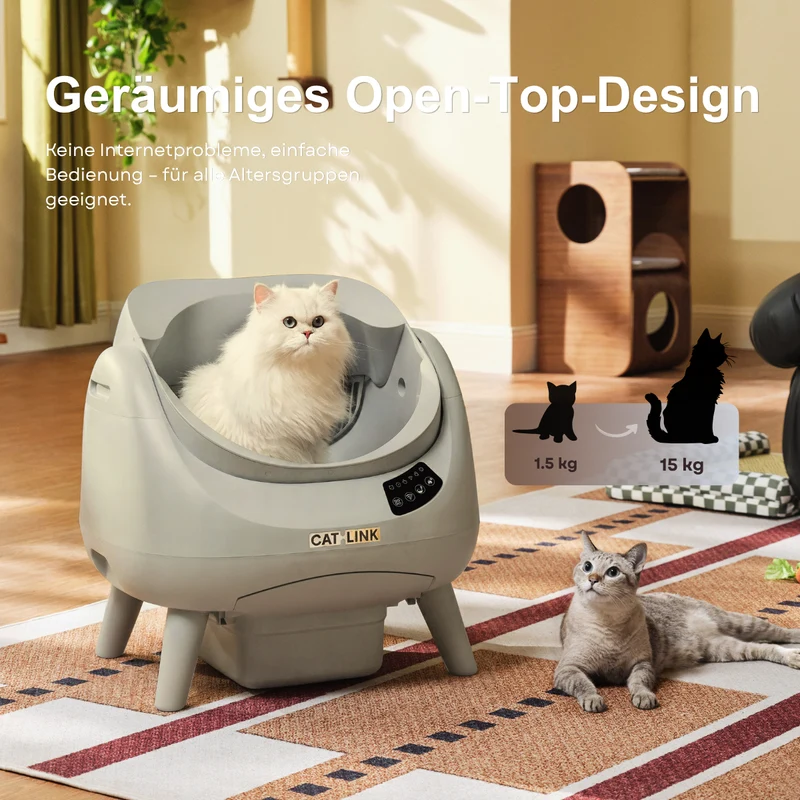 CATLINK Open-X Lite – Offene, selbstreinigende Katzentoilette