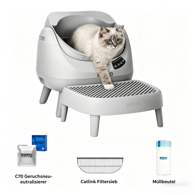 CATLINK Open-X Lite – Offene, selbstreinigende Katzentoilette