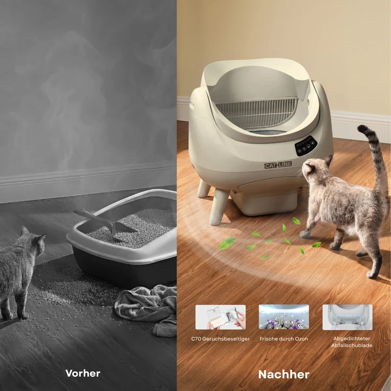 CATLINK Open-X Lite – Offene, selbstreinigende Katzentoilette